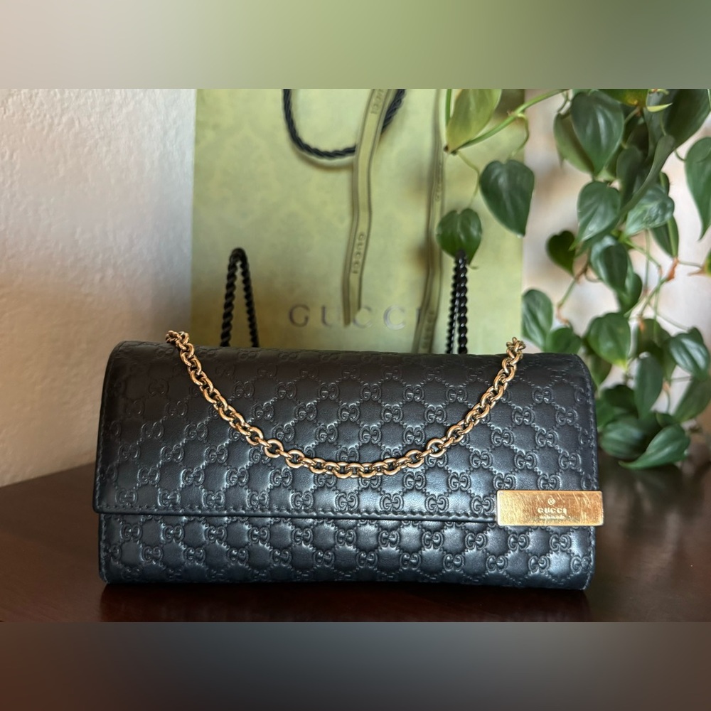 Gucci Guccisima Long Wallet With Original Chain With Dustbag.